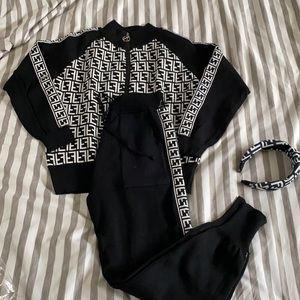 Fendi sweat suit w/ headband